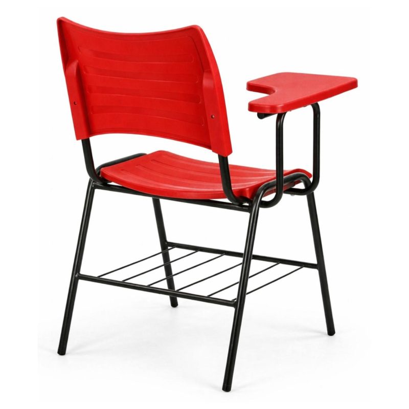 Cadeira Universitária Plástica Prancheta PLÁSTICA - COR VERMELHO - 54012