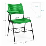 Cadeira Universitária Plástica Prancheta PLÁSTICA - COR VERDE - 54112