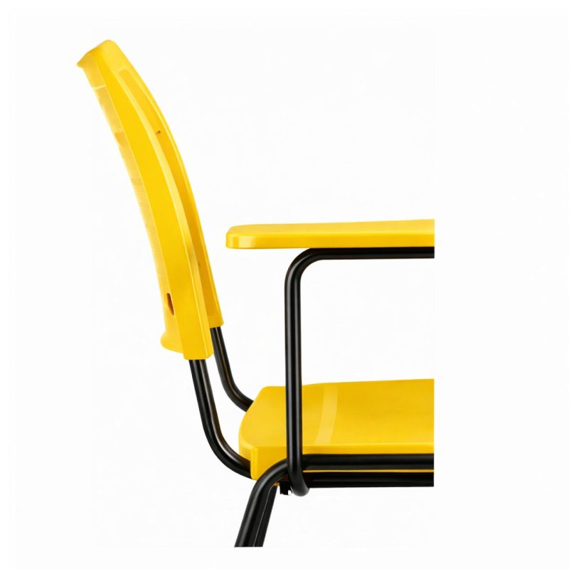 Cadeira Universitária Plástica Prancheta PLÁSTICA - COR AMARELO - 54010