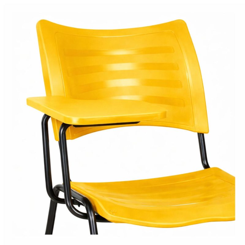 Cadeira Universitária Plástica Prancheta PLÁSTICA - COR AMARELO - 54010