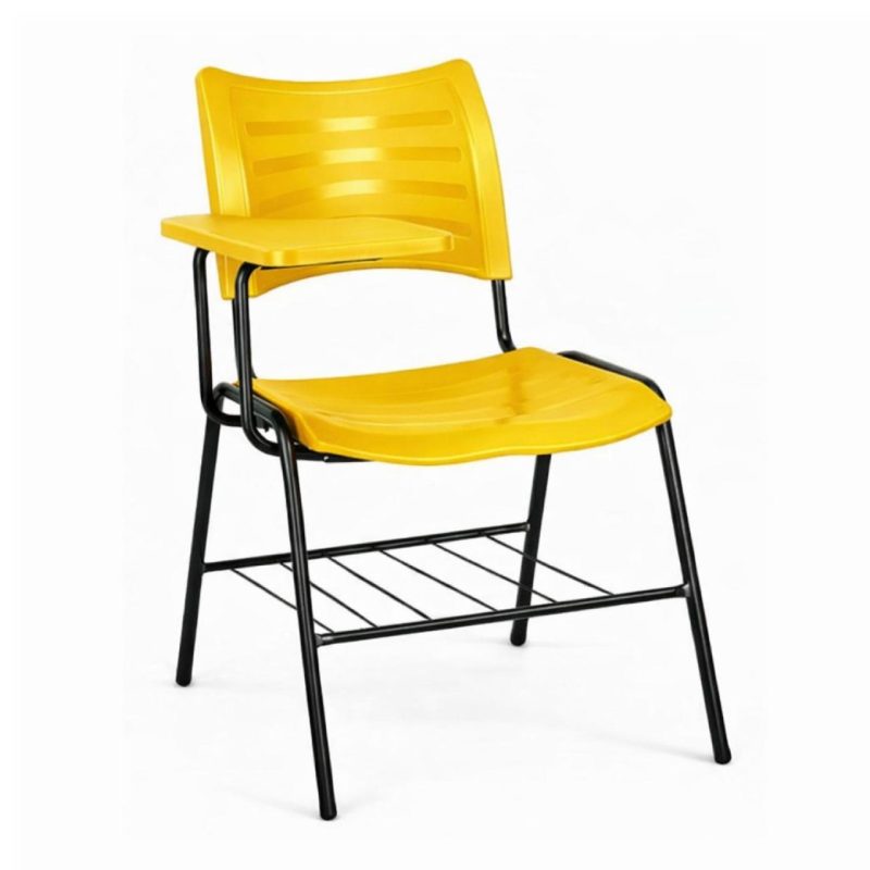 Cadeira Universitária Plástica Prancheta PLÁSTICA - COR AMARELO - 54010