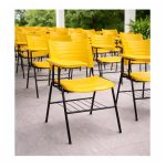Cadeira Universitária Plástica Prancheta PLÁSTICA - COR AMARELO - 54010