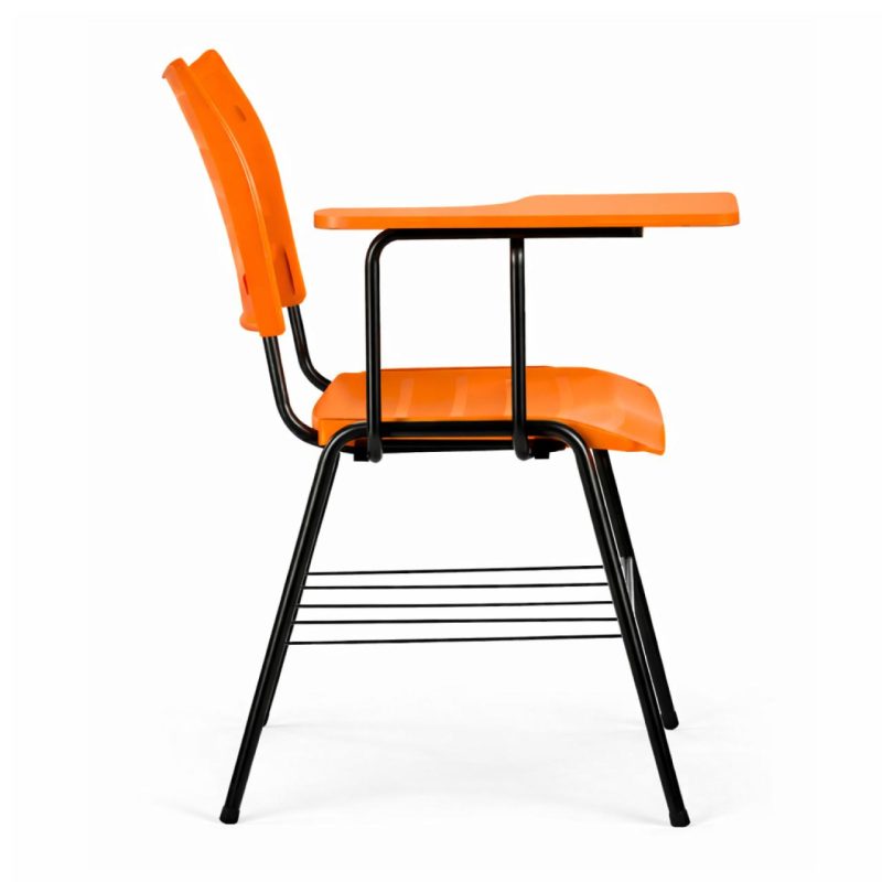Cadeira Universitária Plástica Prancheta MDF - COR LARANJA - MRPLAST - 34009