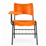 Cadeira Universitária Plástica Prancheta MDF - COR LARANJA - MRPLAST - 34009
