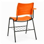 Cadeira Universitária Plástica Prancheta MDF - COR LARANJA - MRPLAST - 34009
