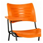 Cadeira Universitária Plástica Prancheta MDF - COR LARANJA - MRPLAST - 34009