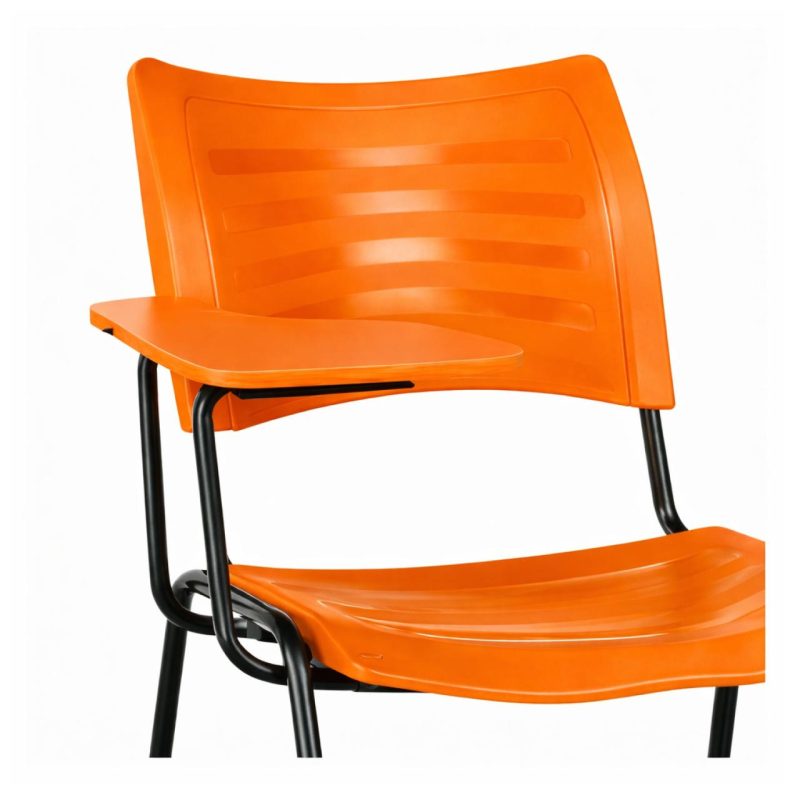 Cadeira Universitária Plástica Prancheta MDF - COR LARANJA - MRPLAST - 34009