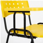 Cadeira Plástica Universitária PRANCHETA PLÁSTICA com Porta Livros - Cor Amarela - 32021