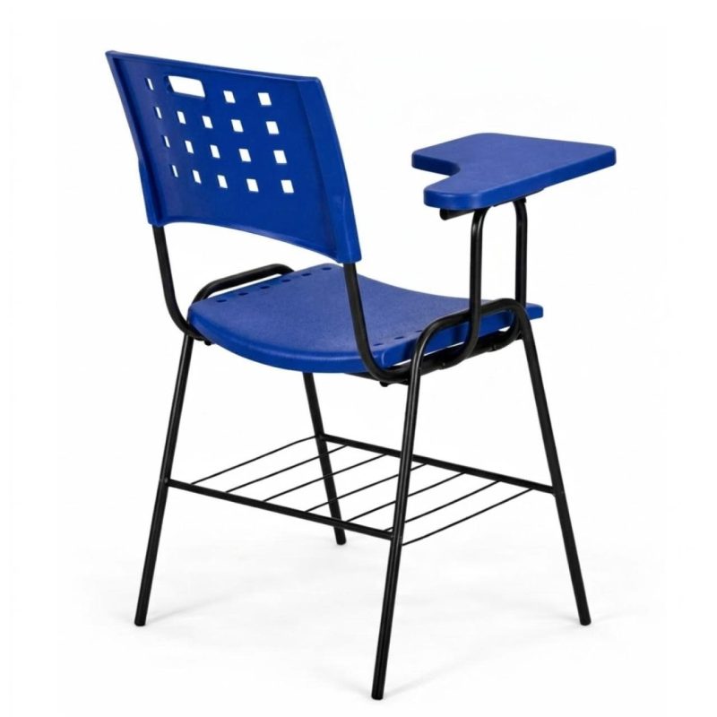 Cadeira Plástica Universitária PRANCHETA PLÁSTICA com Porta Livros - Cor Azul - 32019