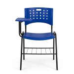 Cadeira Plástica Universitária PRANCHETA PLÁSTICA com Porta Livros - Cor Azul - 32019