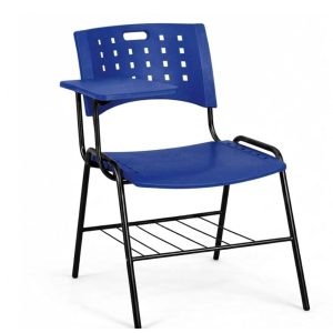 Cadeira Plástica Universitária PRANCHETA PLÁSTICA com Porta Livros - Cor Azul - 32019
