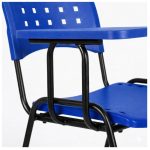 Cadeira Plástica Universitária PRANCHETA PLÁSTICA com Porta Livros - Cor Azul - 32019