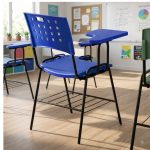 Cadeira Plástica Universitária PRANCHETA PLÁSTICA com Porta Livros - Cor Azul - 32019