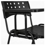 Carteira Universitária PRANCHETA PLÁSTICA c/ Porta Livros - Cor Preto - REALPLAST - 32013