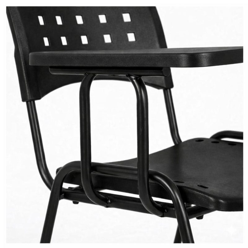 Carteira Universitária PRANCHETA PLÁSTICA c/ Porta Livros - Cor Preto - REALPLAST - 32013