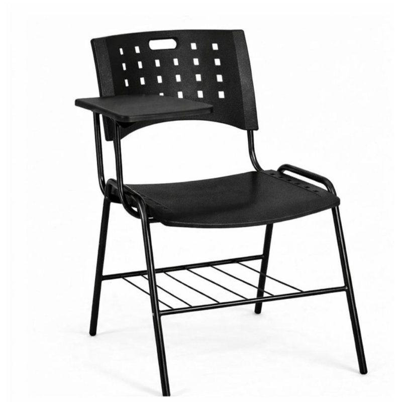 Carteira Universitária PRANCHETA PLÁSTICA c/ Porta Livros - Cor Preto - REALPLAST - 32013