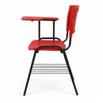 Cadeira Plástica Universitária PRANCHETA PLÁSTICA com Porta Livros - Cor Vermelho - 32020