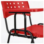 Cadeira Plástica Universitária PRANCHETA PLÁSTICA com Porta Livros - Cor Vermelho - 32020