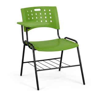 Cadeira Universitária PRANCHETA PLASTICA com Porta Livros - Cor Verde - REALPLAST - 32023