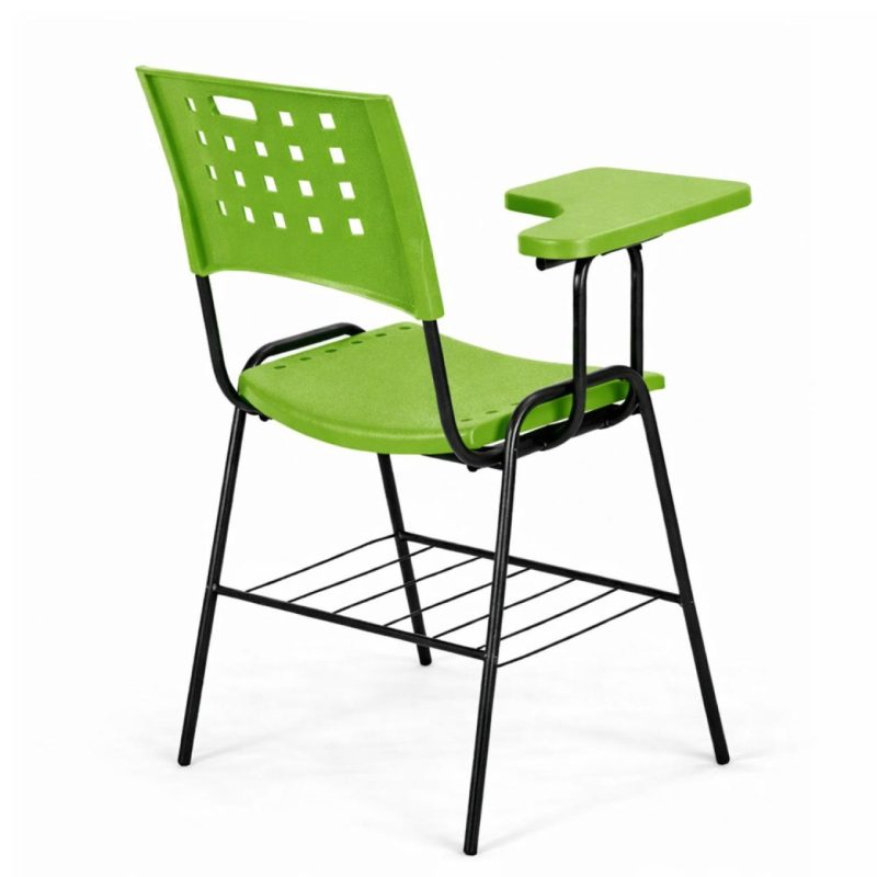 Cadeira Universitária PRANCHETA PLASTICA com Porta Livros - Cor Verde - REALPLAST - 32023