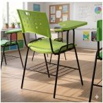 Cadeira Universitária PRANCHETA PLASTICA com Porta Livros - Cor Verde - REALPLAST - 32023