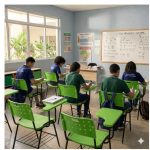 Cadeira Universitária PRANCHETA PLASTICA com Porta Livros - Cor Verde - REALPLAST - 32023