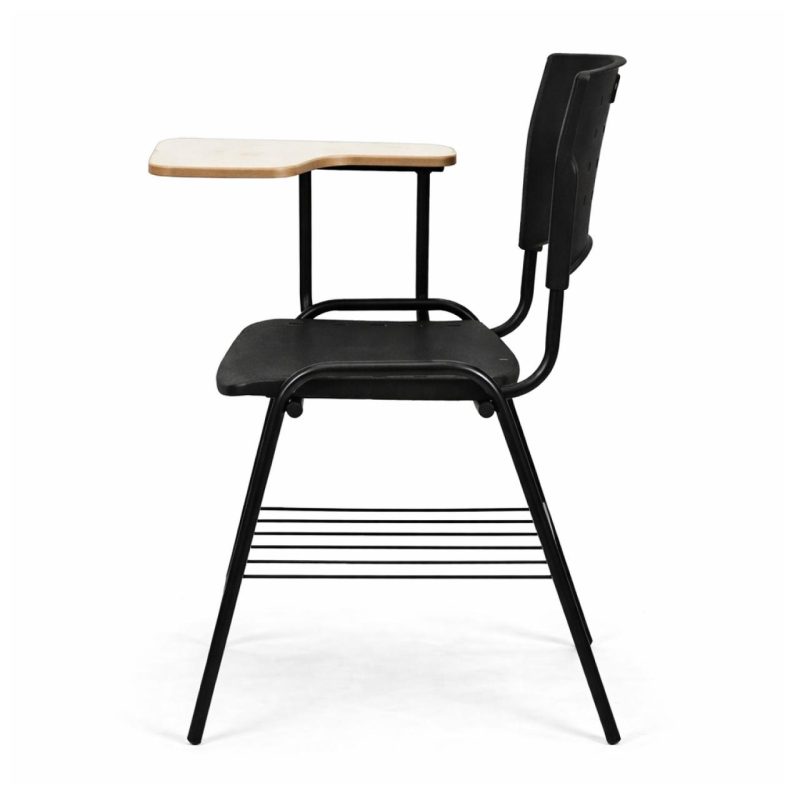 Cadeira Universitária Plástica com PRANCHETA de MDF - Cor Preto - 32001