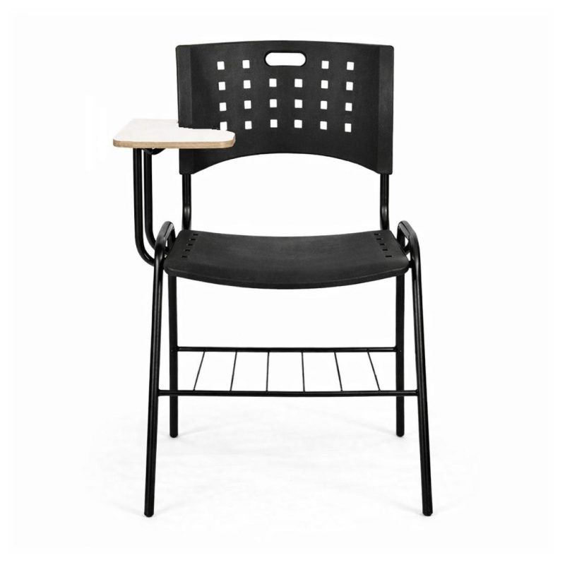 Cadeira Universitária Plástica com PRANCHETA de MDF - Cor Preto - 32001