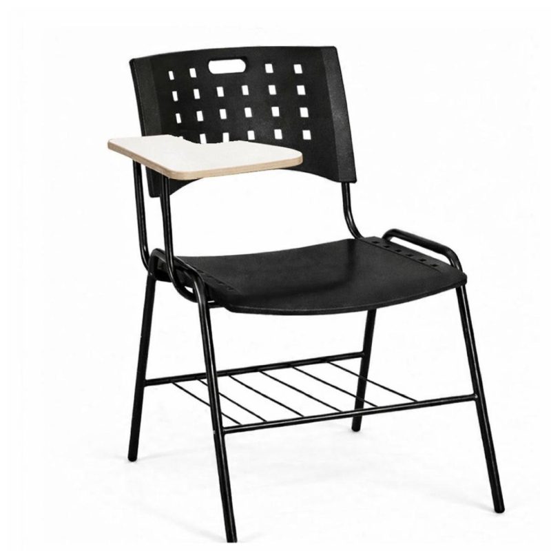 Cadeira Universitária Plástica com PRANCHETA de MDF - Cor Preto - 32001