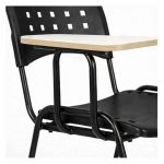 Cadeira Universitária Plástica com PRANCHETA de MDF - Cor Preto - 32001