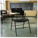 Cadeira Universitária Plástica com PRANCHETA de MDF - Cor Preto - 32001