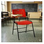 Sem categoria Cadeira Universitária Plástica com PRANCHETA de MDF - Cor Vermelho - 32009