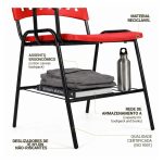 Sem categoria Cadeira Universitária Plástica com PRANCHETA de MDF - Cor Vermelho - 32009