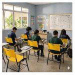 Cadeira Universitária Plástica com PRANCHETA de MDF - Cor Amarelo - 32016