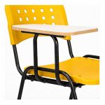 Cadeira Universitária Plástica com PRANCHETA de MDF - Cor Amarelo - 32016