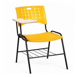 Cadeira Universitária Plástica com PRANCHETA de MDF - Cor Amarelo - 32016