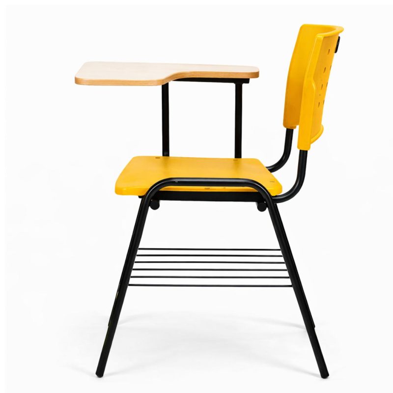 Cadeira Universitária Plástica com PRANCHETA de MDF - Cor Amarelo - 32016