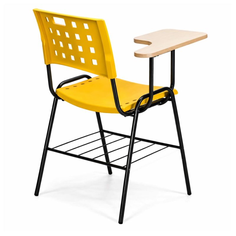 Cadeira Universitária Plástica com PRANCHETA de MDF - Cor Amarelo - 32016