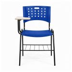 Cadeira Universitária Plástica com PRANCHETA de MDF - Cor Azul - 32010