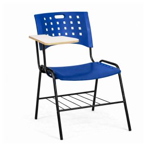 Cadeira Universitária Plástica com PRANCHETA de MDF - Cor Azul - 32010