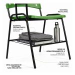 Cadeira Universitária Plástica com PRANCHETA de MDF - Cor Verde - 32012