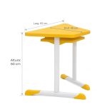 Mesa Hexagonal INFANTIL com Porta Livro - Cor Amarela - 42801