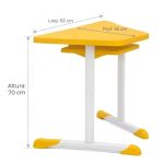 Mesa Hexagonal JUVENIL com Porta Livro - Cor Amarela - 45801