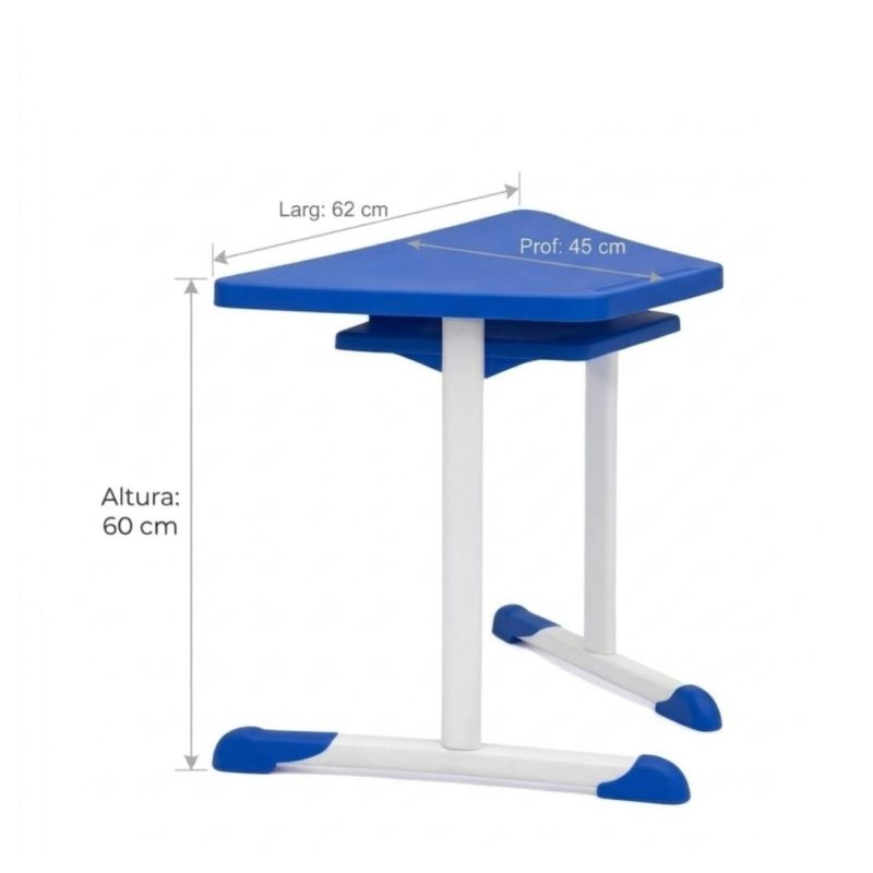 Mesa Hexagonal INFANTIL com Porta Livro - Cor Azal - 42802