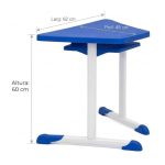 Mesa Hexagonal JUVENIL com Porta Livro - Cor Azul - 45802