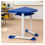 Mesa Hexagonal JUVENIL com Porta Livro - Cor Azul - 45802