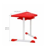 Mesa Hexagonal INFANTIL com Porta Livro - Cor Vermelho - 42803