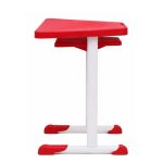 Mesa Hexagonal JUVENIL com Porta Livro - Cor Vermelho - 45803