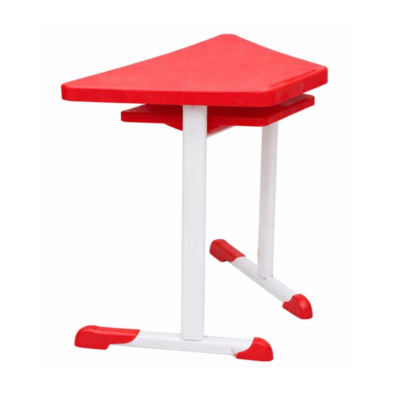 Mesa Hexagonal JUVENIL com Porta Livro - Cor Vermelho - 45803