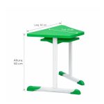 Mesa Hexagonal INFANTIL com Porta Livro - Cor Verde - 42804
